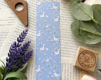 Geese Bookmark: Laminated Floral Book Lover Gift