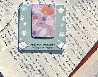 Cute Ghosties Magnetic Bookmark: Holographic Halloween Book Lover Gift