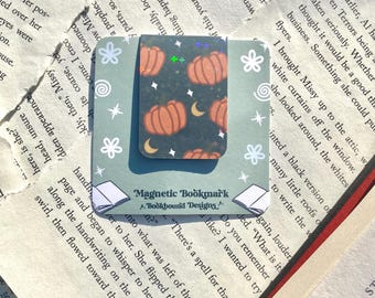 Witchy Pumpkin Magnetic Bookmark: Holographic Halloween Book Lover Gift