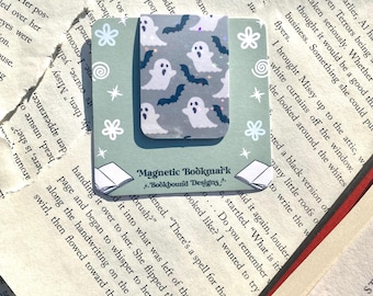 Ghost Magnetic Bookmark: Holographic Halloween Book Lover Gift