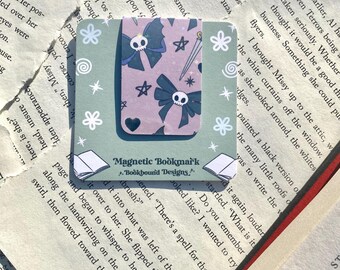 Gothic Coquette Magnetic Bookmark: Holographic Halloween Book Lover Gift