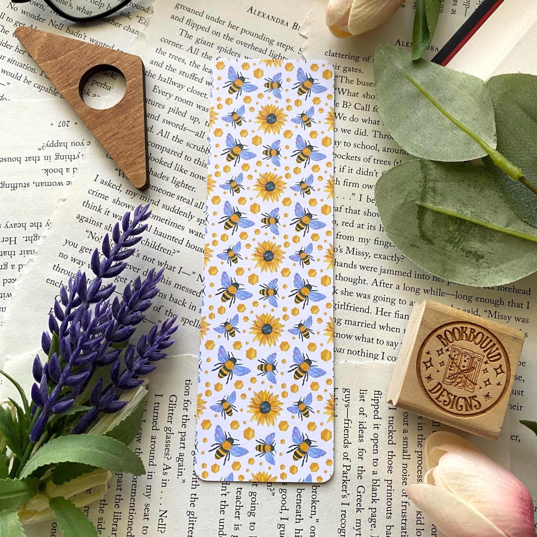Bees and Sunflowers Laminated Bookmark: Gift for Book Lovers - Etsy