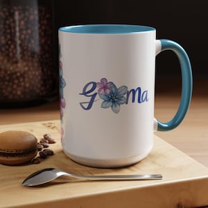 Floral Accent Coffee Mug - Perfect Gift for Grandma, Decorative Mug for Tea Lovers, Mother&#39;s Day, Floral Decor, Coffee Lovers
