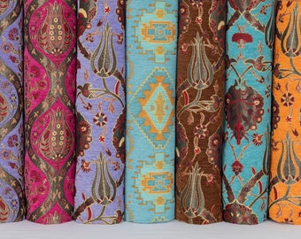 Tessuto per tappezzeria Kilim orientale: ciniglia intrecciata resistente, larghezza 55"