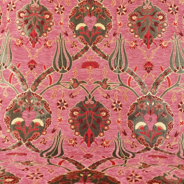 Pink Upholstery fabric by the yard, upholstery fabric for chair, tulip fabric by the yard upholstery, pink fabric, floral upholstery fabric.