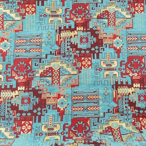 Upholstery Kilim Fabric, Turkish Fabric By the Yards, Oriental kilim fabric, Chenille Fabric, Bohemiam fabric, Turkish blue oriental fabric.