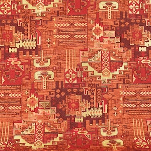Upholstery Fabric, Turkish Fabric By the Yards, Turkish Orange Kilim Fabric, Chenille Fabric, Bohemian Fabric, Oriental Jacquard Fabric.