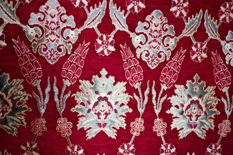 Red Upholstery Fabric by the Yard Upholstery Fabric for Etsy