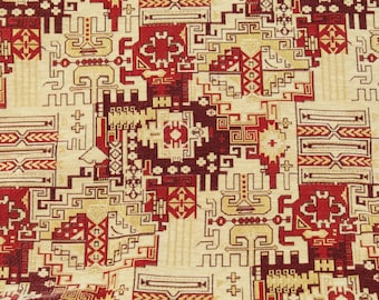 Tessuto per tappezzeria Kilim turco: tessuto in ciniglia orientale rossa tagliato su misura