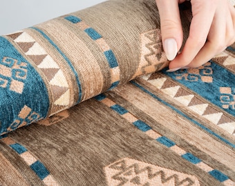Upholstery Kilim Fabric: Turkish Chenille Bohemian Fabric By The Yard