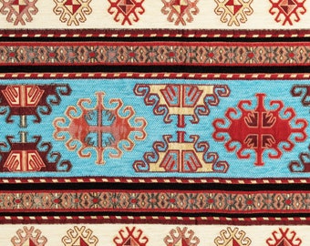 Turkish Kilim Upholstery Fabric: Persian Chenille Woven Fabric By The Yard