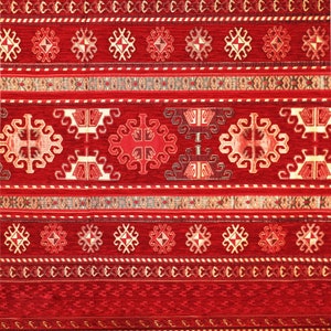 Red kilim fabric, kilim fabric by yard, Turkish kilim fabric, kilim upholstery fabric, persian pattern upholstery fabric,kilim design fabric