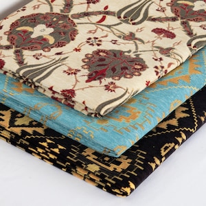 Upholstery fabric by the yard for chairs, Turkish Boho Tribal Aztec Woven Chenille, Home Decor Sofa Chair Furniture Tapestry Rug Fabric.