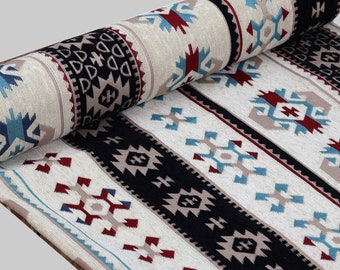 Closeout Upholstery Fabric by the Yard – Turkish Kilim Pattern for Rustic Home Accents