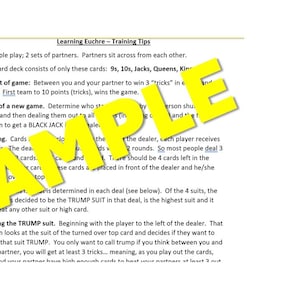 Euchre Cheat Sheet &amp; Tips for New Players - Etsy