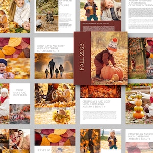 Fall Autumn Photo Album Template, Decorative Coffee Table Book, Printable Adventure Memory Scrapbook, DIY Digital Canva Download