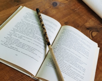 Handcrafted Wooden Magic Wand with Carved Handle - Unique Wizarding Collectible
