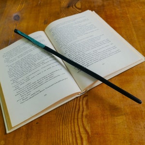 Handcrafted Wooden Magic Wand with Carved Handle - Unique Wizarding Collectible