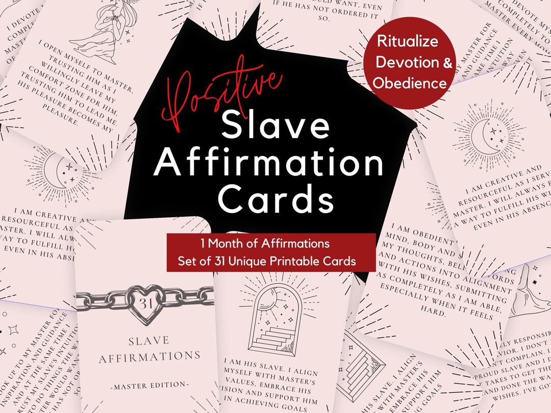 BDSM Master Slave Affirmation Cards Instant Digital Download Printable
