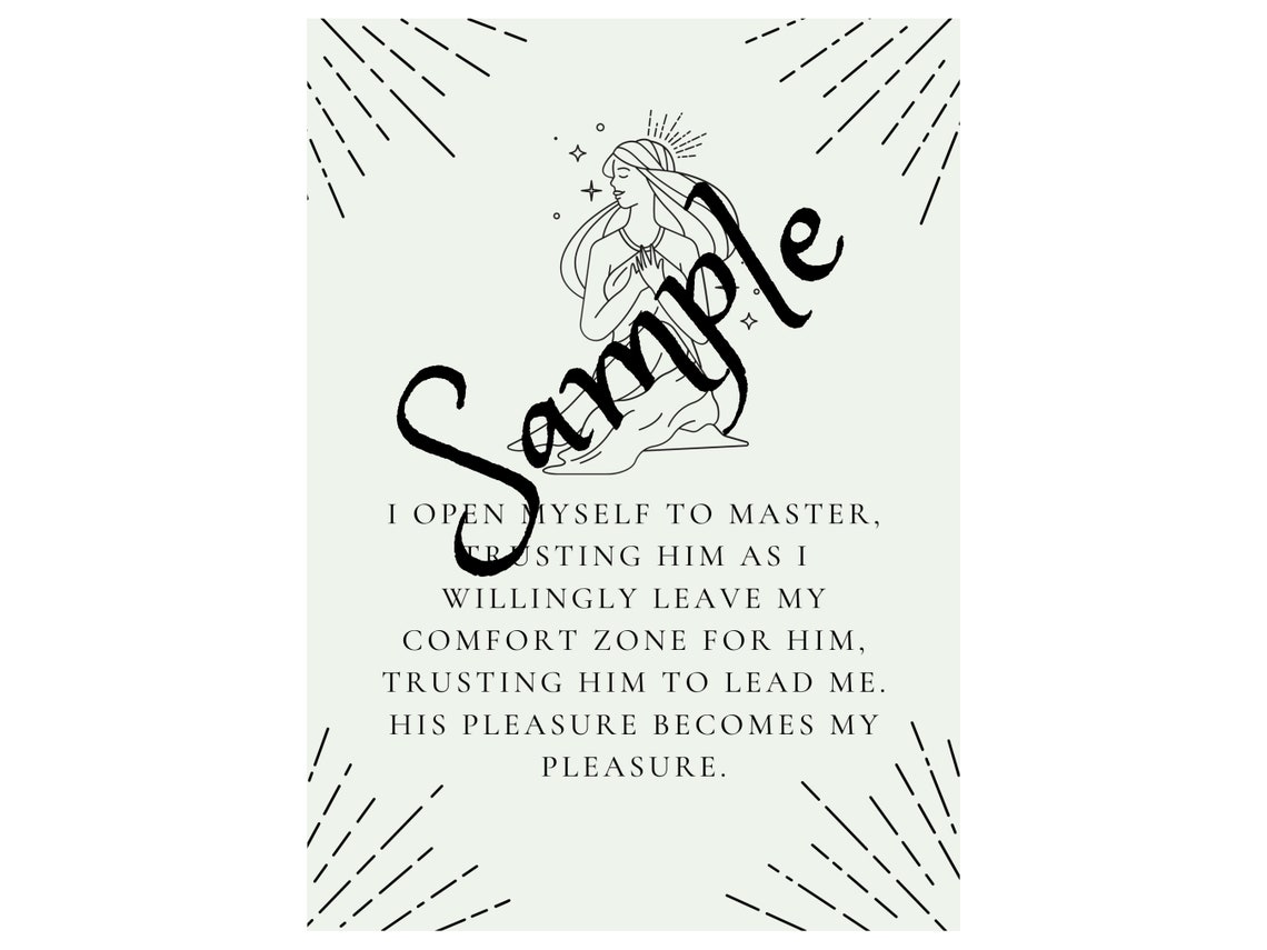 BDSM Submissive Affirmation Cards Instant Digital Download Printable ...