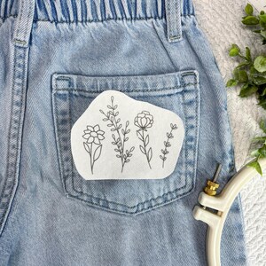 Wild Flowers Embroidery PDF – Printable Stick & Stitch Floral Patterns for Stabilizer | Beginner Hand DIY Embroidery, Instant Download image 4