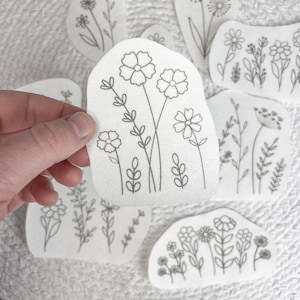 Wild Flowers Embroidery PDF – Printable Stick & Stitch Floral Patterns for Stabilizer | Beginner Hand DIY Embroidery, Instant Download image 7