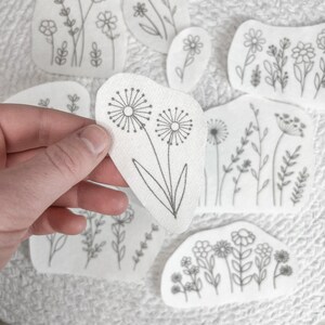 Wild Flowers Embroidery PDF – Printable Stick & Stitch Floral Patterns for Stabilizer | Beginner Hand DIY Embroidery, Instant Download image 8
