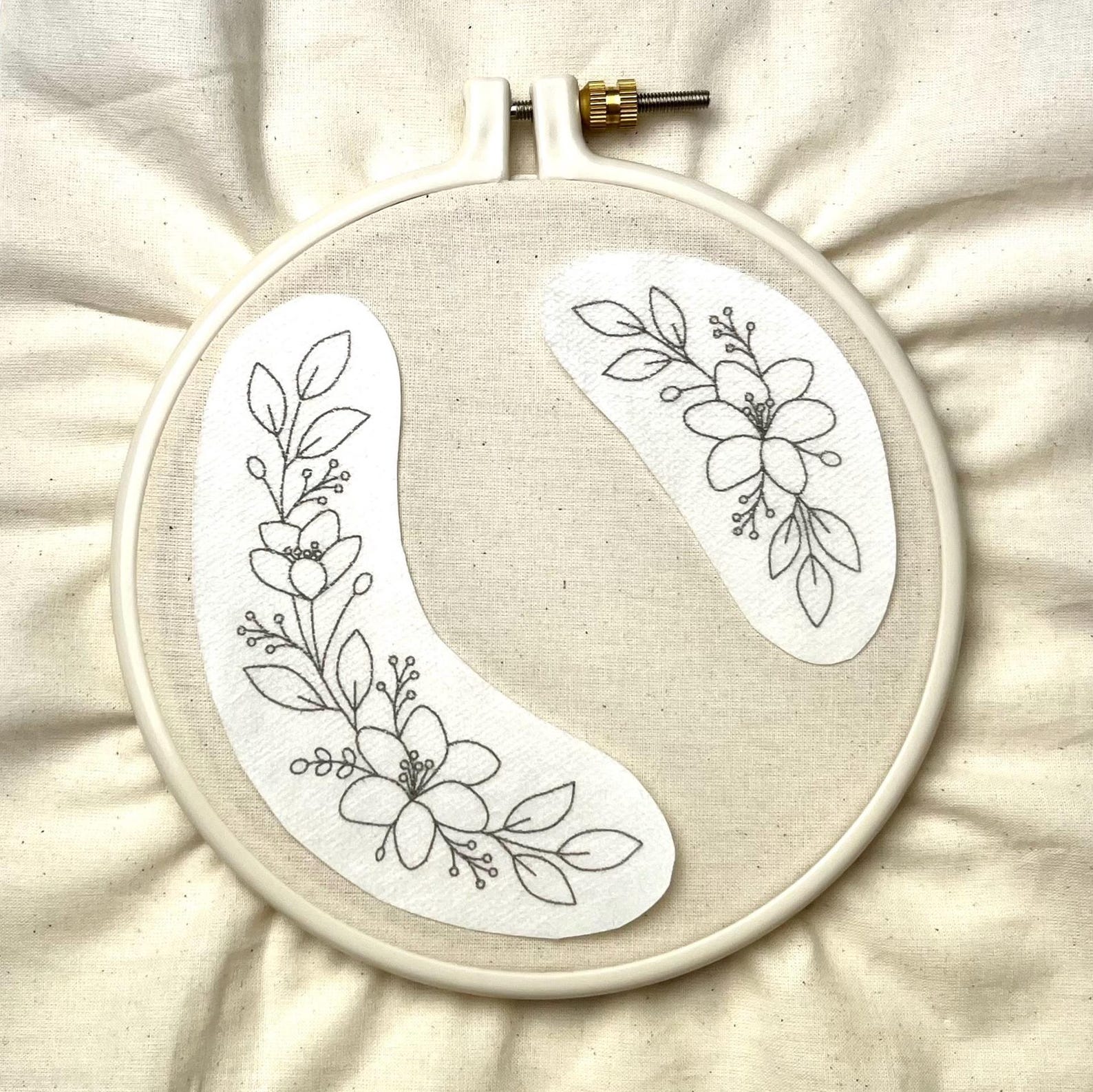 Floral Wreath Embroidery Pattern PDF – Stick and Stitch Printable for ...