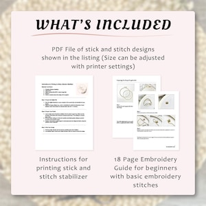 Wild Flowers Embroidery PDF – Printable Stick & Stitch Floral Patterns for Stabilizer | Beginner Hand DIY Embroidery, Instant Download image 5