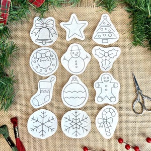 Christmas Embroidery Patterns, stick and stitch snowflake design, DIY ornament, water soluble Stabilizer, peel and stitch embroidery image 4