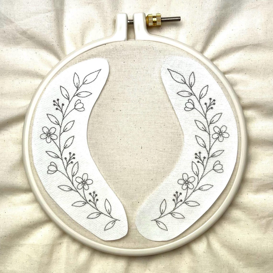 Floral Wreath Embroidery Pattern PDF – Stick and Stitch Printable for ...