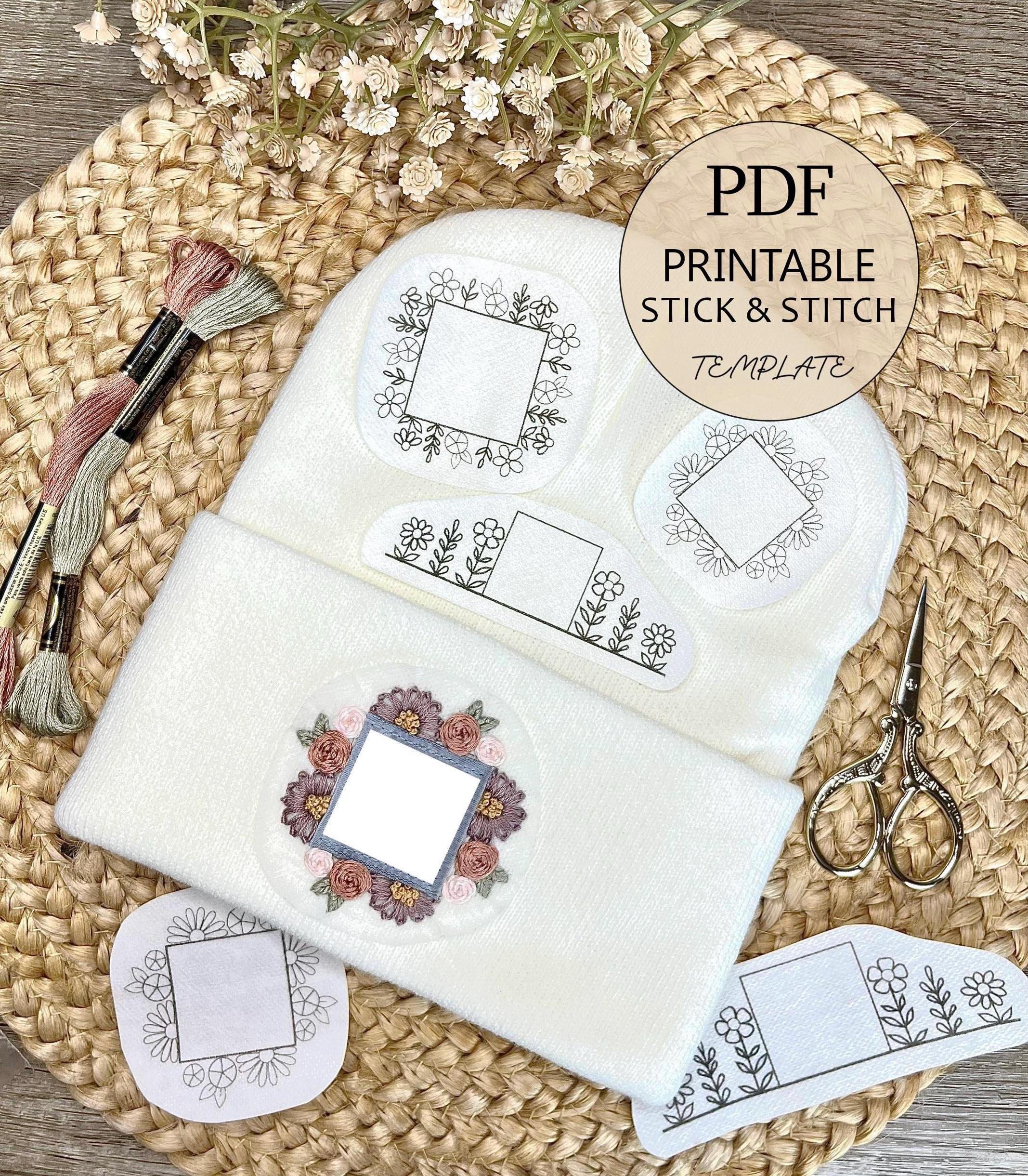Wasserlösliche Stickvorlagen Blumenmuster - 4 Transferpapiere Zum Aufbügeln Für Stickprojekte