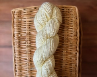 Lemonade Hand-Dyed Baby Alpaca Yarn – Fingering Weight, Light Yellow