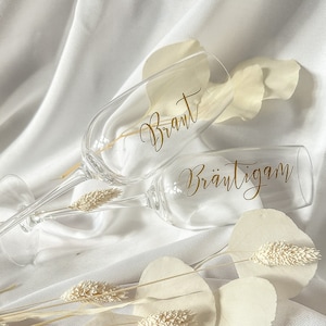 personalisiertes Sektglas Hochzeit Geschenk JGA Braut Bräutigam Trauzeugin Sekt Sektgläser Wunschname Feier Geburtstag immagine 1