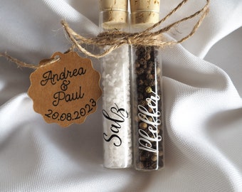 Personalisiertes Gastgeschenk Salz und Pfeffer | Geschenk | Hochzeit |  | Einweihung | |