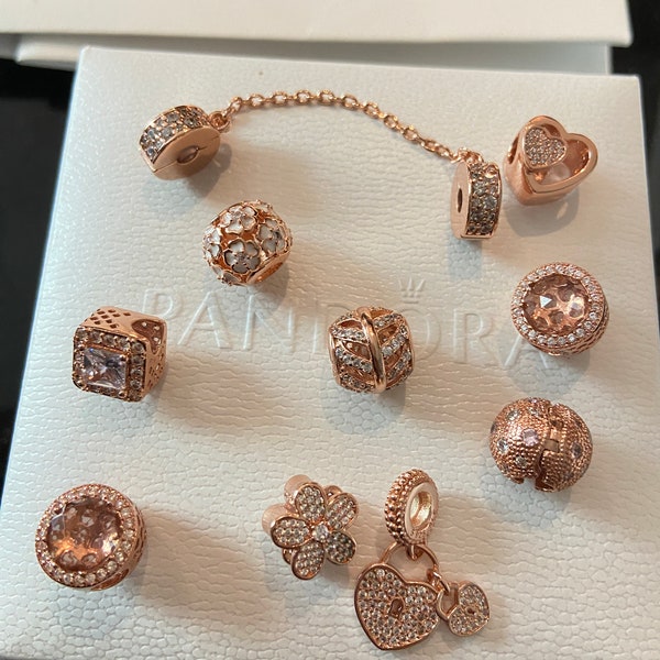 Rose Gold Pandora Charms Etsy