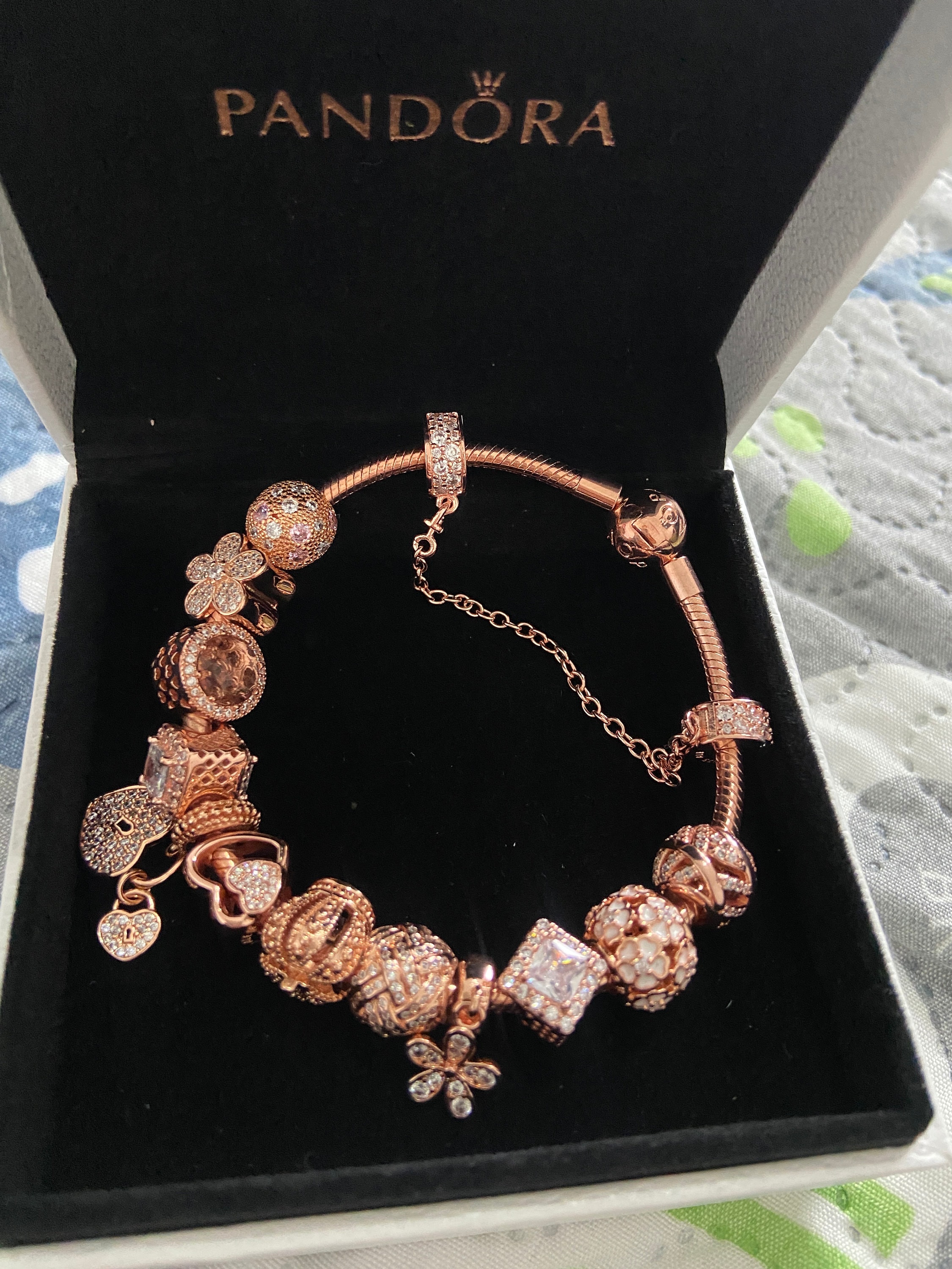 Pandora Rose Gold Bracelet. 20cm With All Charms. - Etsy