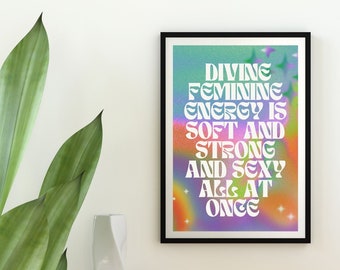 Goddelijke Vrouwelijke Energie Definitie Girl Power Art Home Decor voor Vrouwen Slaapkamer Kunst Badkamer Kunst voor Meisjes Feministische Decor Geschenken voor haar Girly