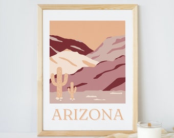 Arizona Art Phoenix Arizona Art Woestijn Landschap Art Western Cowgirl Art voor haar State Art Cowboy Decor Cactus Art Mountain Zuidwestelijke Kunst