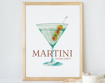 Bar Art Drink Art Trendy Keuken Decor voor Haar Martini Art Classic Cocktail Art Bar Cart Eetkamer Art Digital Download Party Art Drink