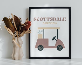 City Art Scottsdale Arizona Art State Wall Decor voor woonkamer kantoor kunst neutrale esthetische kunst moderne minimalistische kunst golf kunst reizen kunst