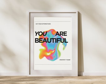 Empowering Wall Art Vertrouwen Digitale Kunst Print Bevestiging Kunst voor haar Slaapkamer Decor Manifest Mantra Art Positieve Vibes Modern Art Decor