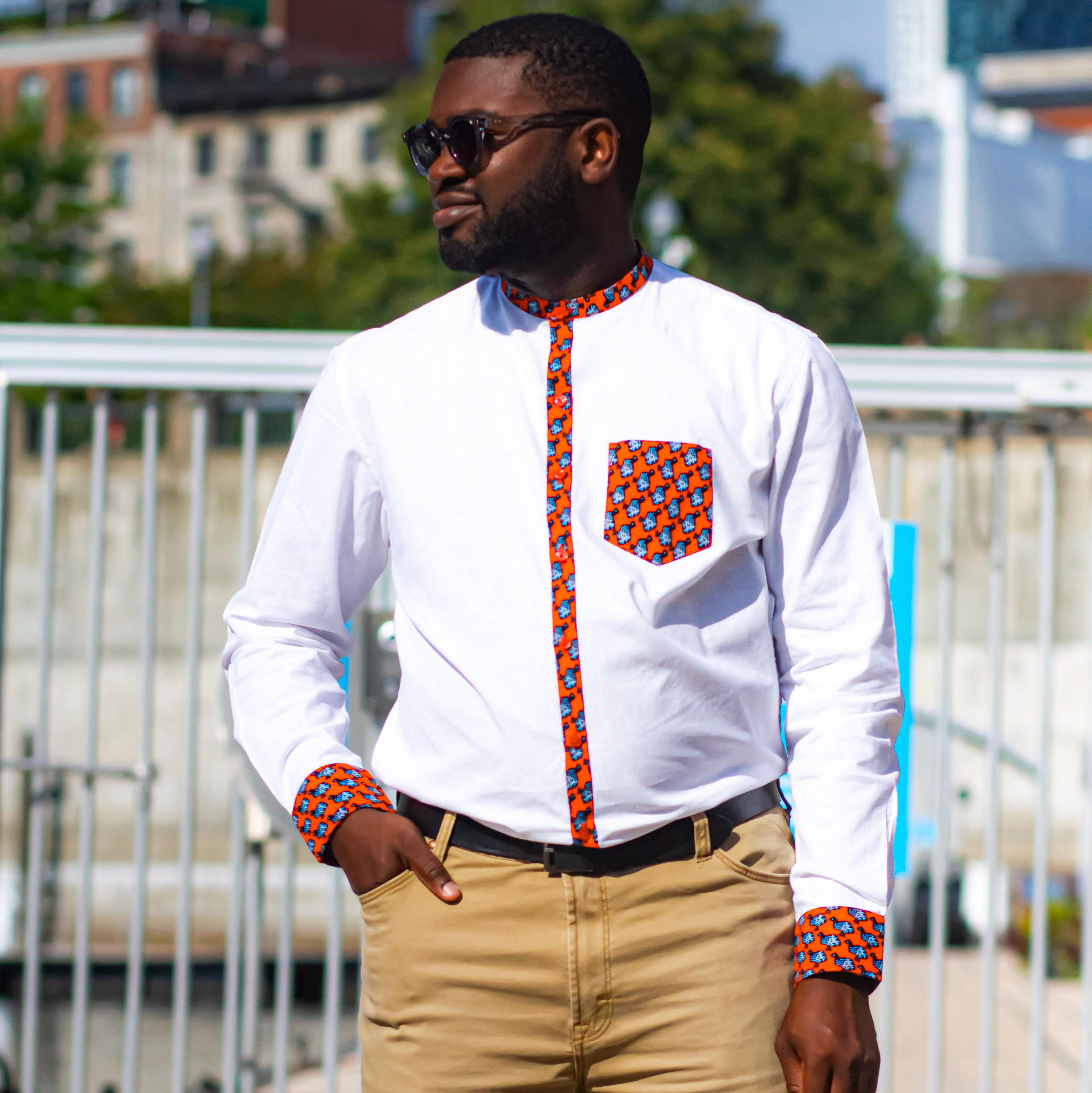 african dress shirt African Mens Shirt – Handmade Red Wax Print Shirt – African Men Suit - Men Dress  Suit - Clothing by Moulrabi