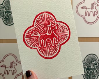 horse postcard (hand-printed)