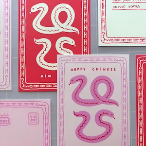 Cartoline dell'anno 2025 del serpente