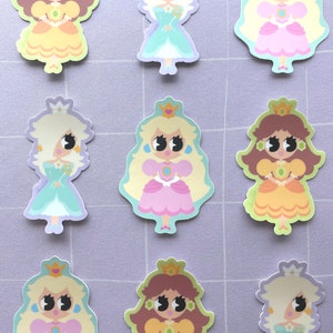 princess peach, princess daisy, and rosalina stickers