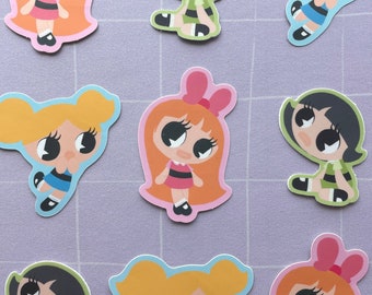 powerpuff girls stickers (vinyl, uv and water resistant)