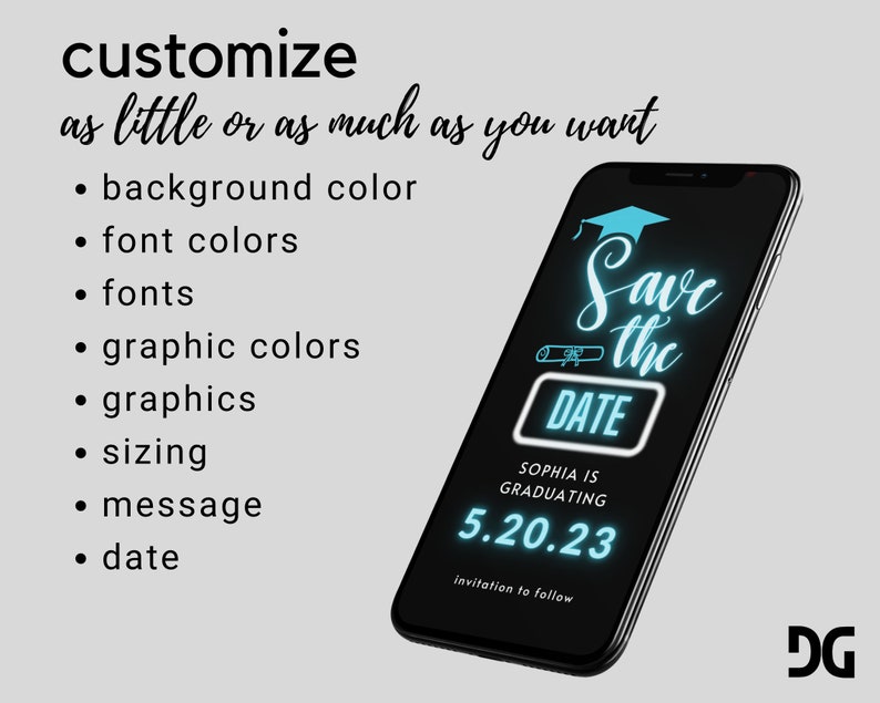 Graduation Save the Date Announcement Template for Texting, Save the