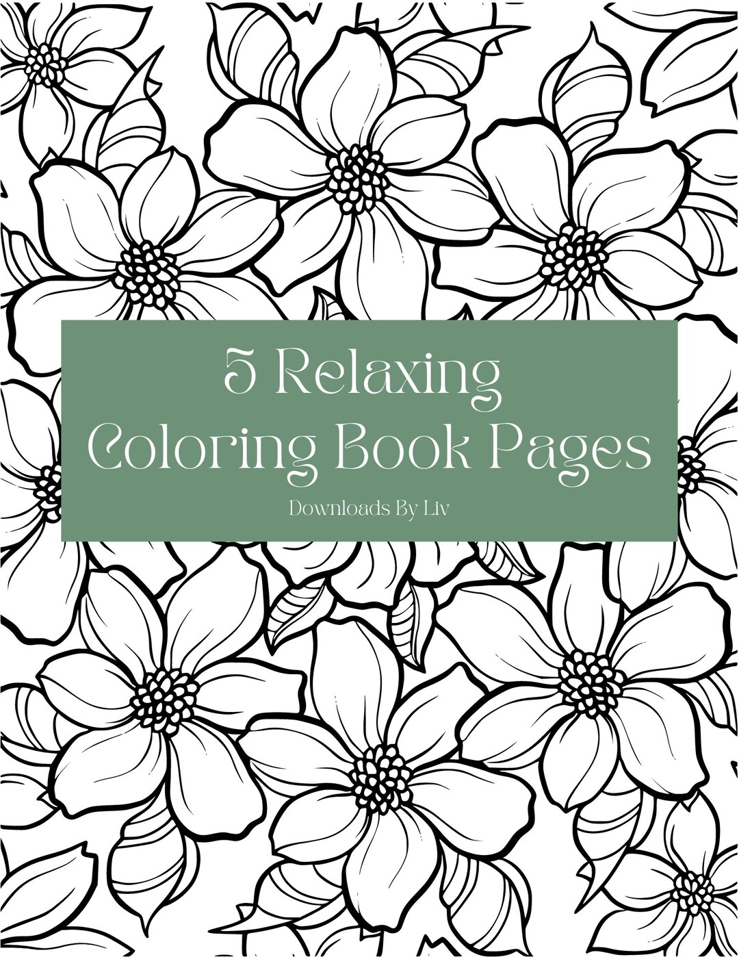 5 Relaxing Printable Coloring Book Pages - Etsy