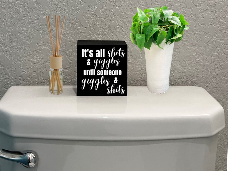 Funny Bathroom Shelf Signs Etsy